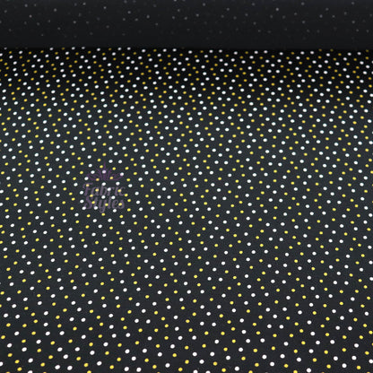 2mm White Gold Polka Dot Viscose Elastane Fabric