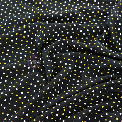 2mm White Gold Polka Dot Viscose Elastane Fabric