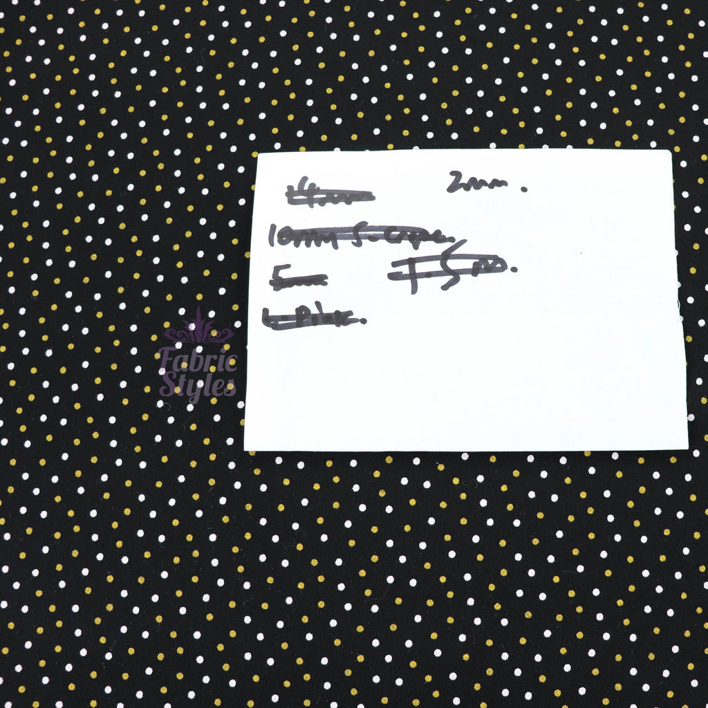 2mm White Gold Polka Dot Viscose Elastane Fabric