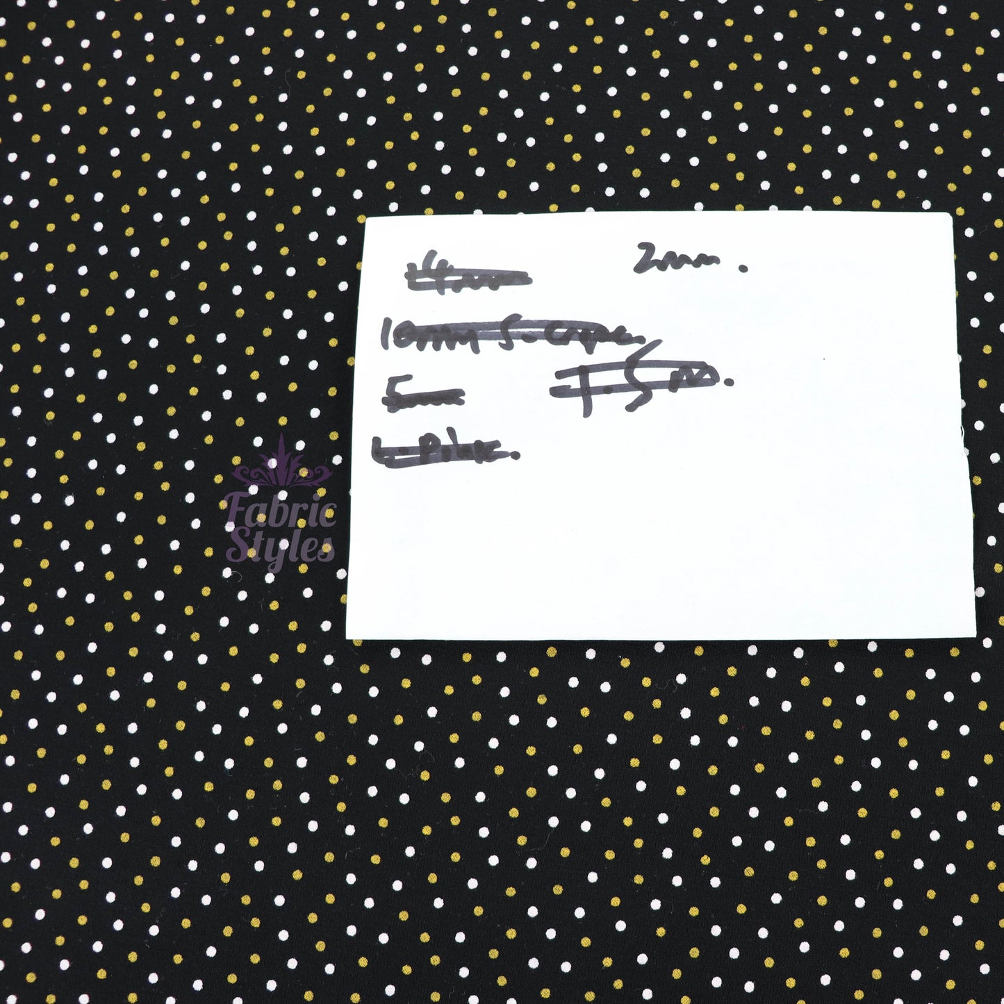 2mm White Gold Polka Dot Viscose Elastane Fabric