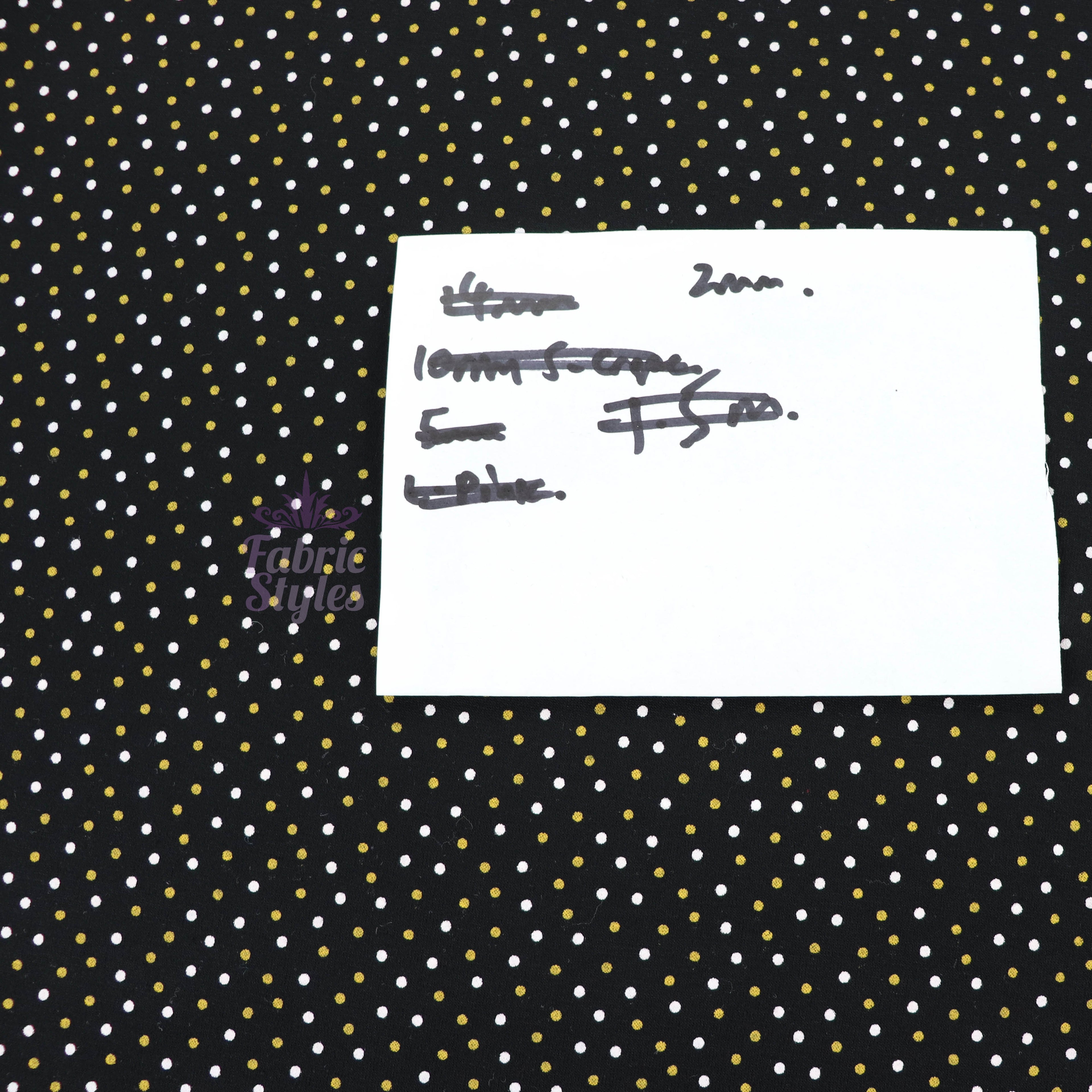 2mm White Gold Polka Dot Viscose Elastane Fabric