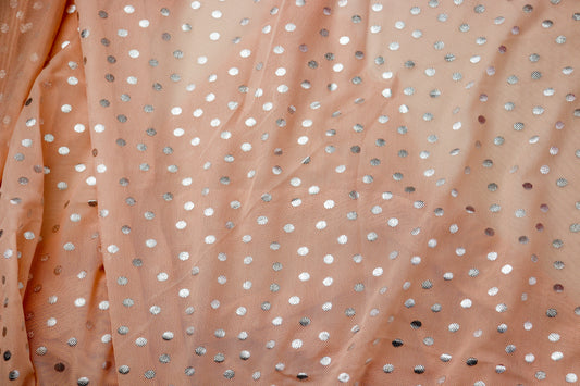 Silver Polka Dot Mesh