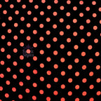 13mm Red Polka Dot Black Viscose Elastane Fabric