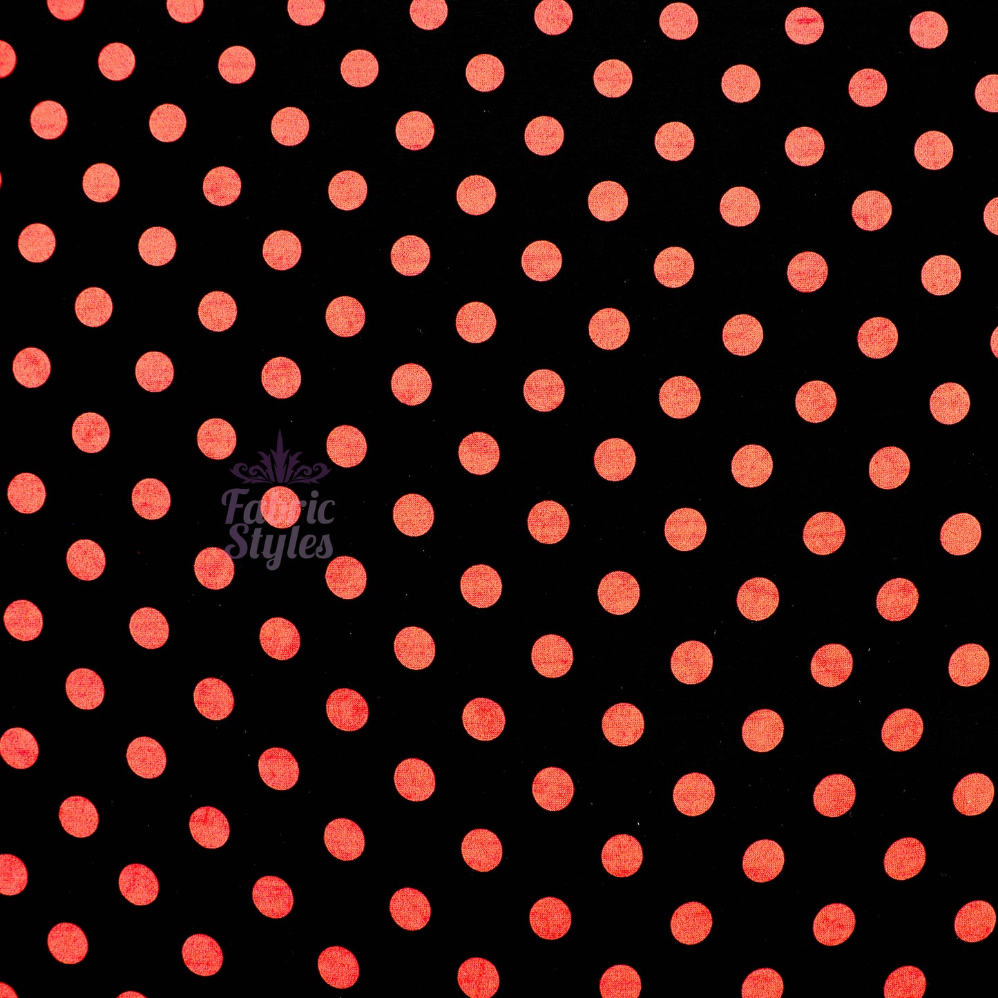 13mm Red Polka Dot Black Viscose Elastane Fabric
