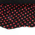 13mm Red Polka Dot Black Viscose Elastane Fabric
