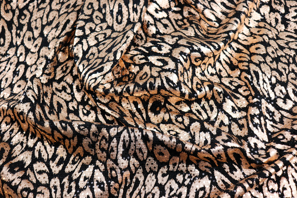 Shiny Leopard Sequin Stretch Fabric