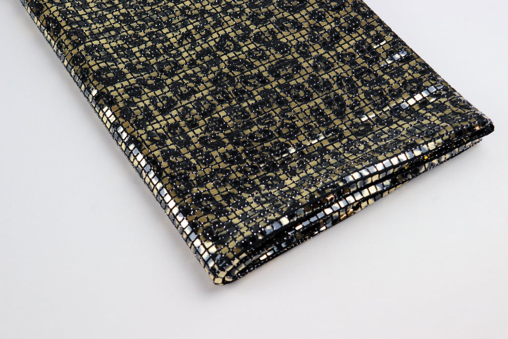 Shiny Leopard Square Sequins Lurex Nylon Stretch Fabric