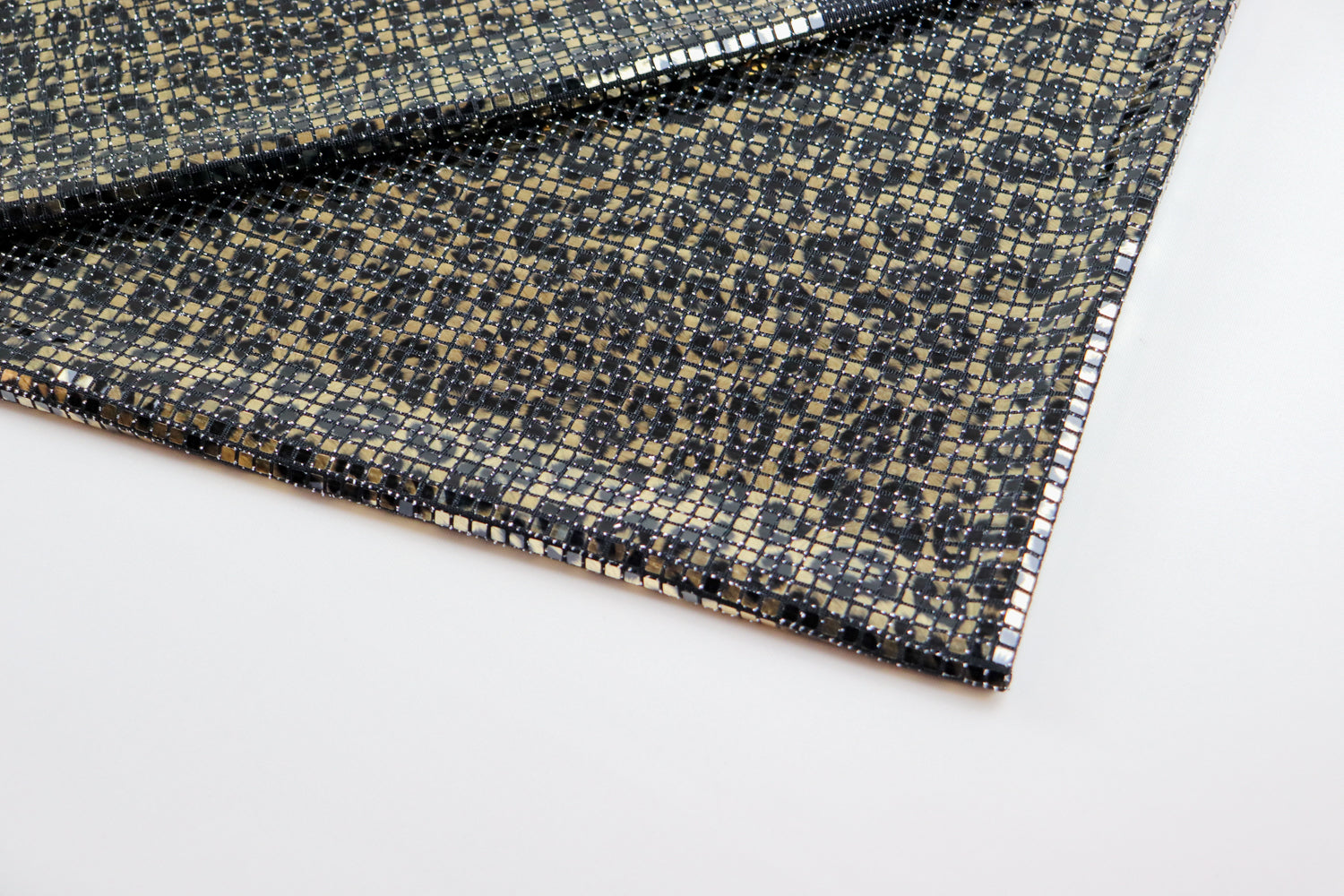 Shiny Leopard Square Sequins Lurex Nylon Stretch Fabric