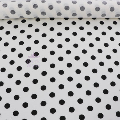 18mm White and Black Polka Dot Viscose Elastane