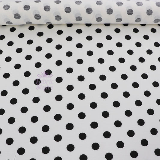 18mm White and Black Polka Dot Viscose Elastane