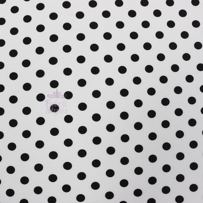 18mm White and Black Polka Dot Viscose Elastane