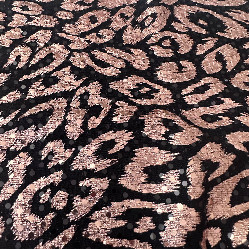 Shiny Leopard Sequin Stretch Fabric