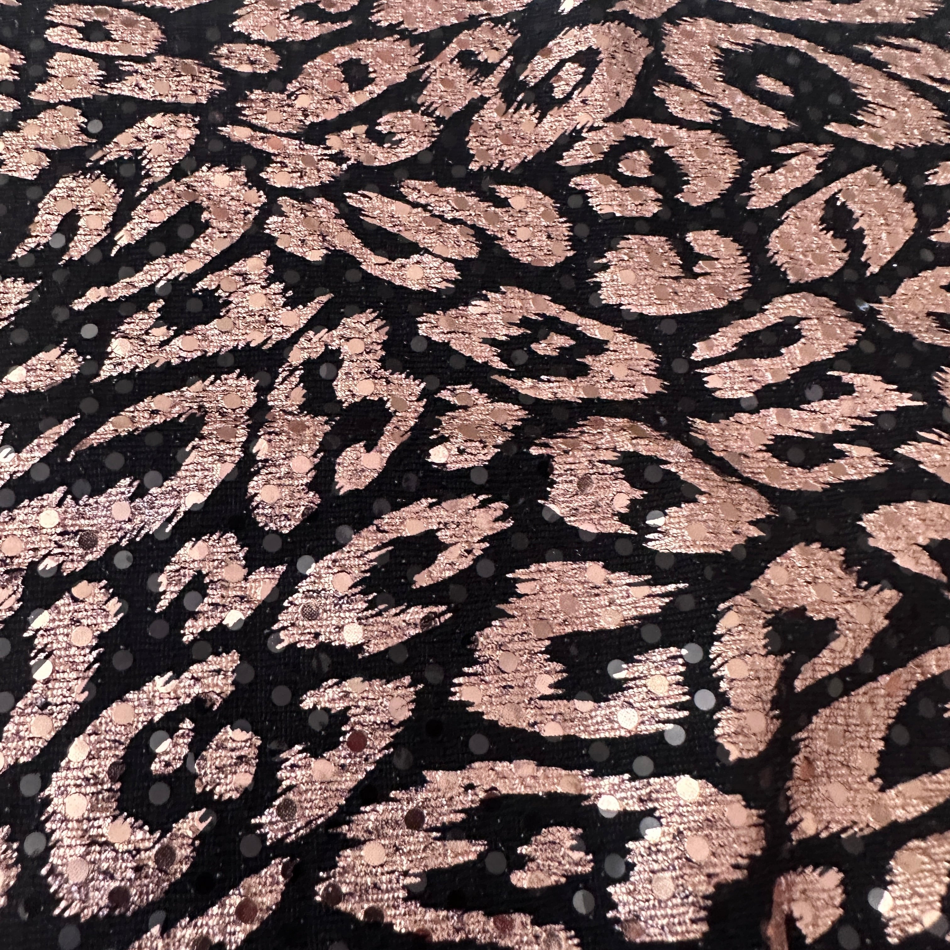 Shiny Leopard Sequin Stretch Fabric