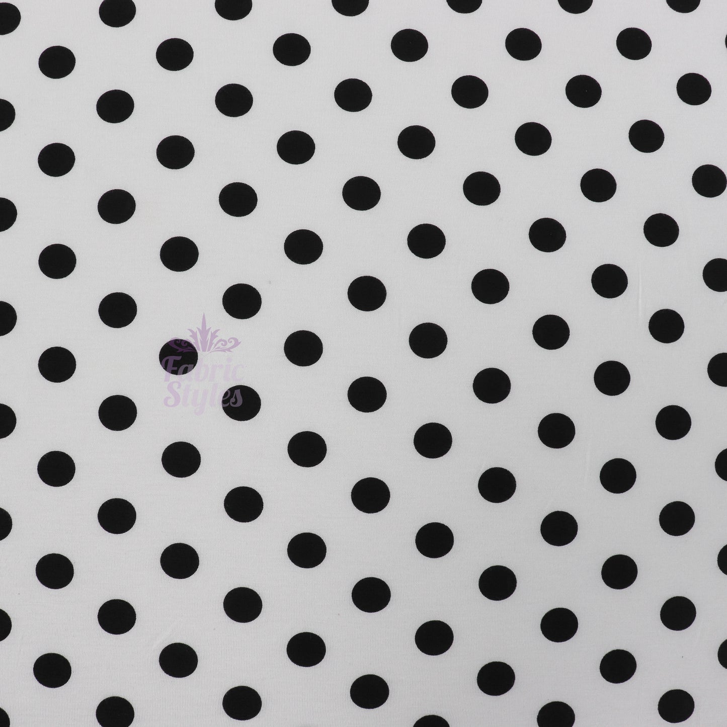 18mm White and Black Polka Dot Viscose Elastane