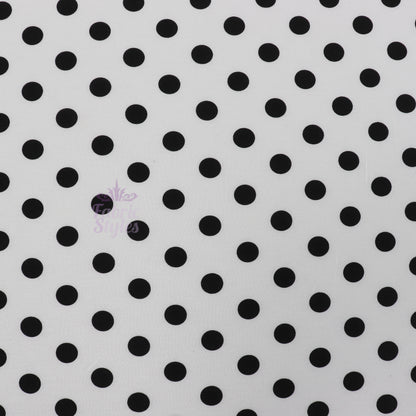 18mm White and Black Polka Dot Viscose Elastane