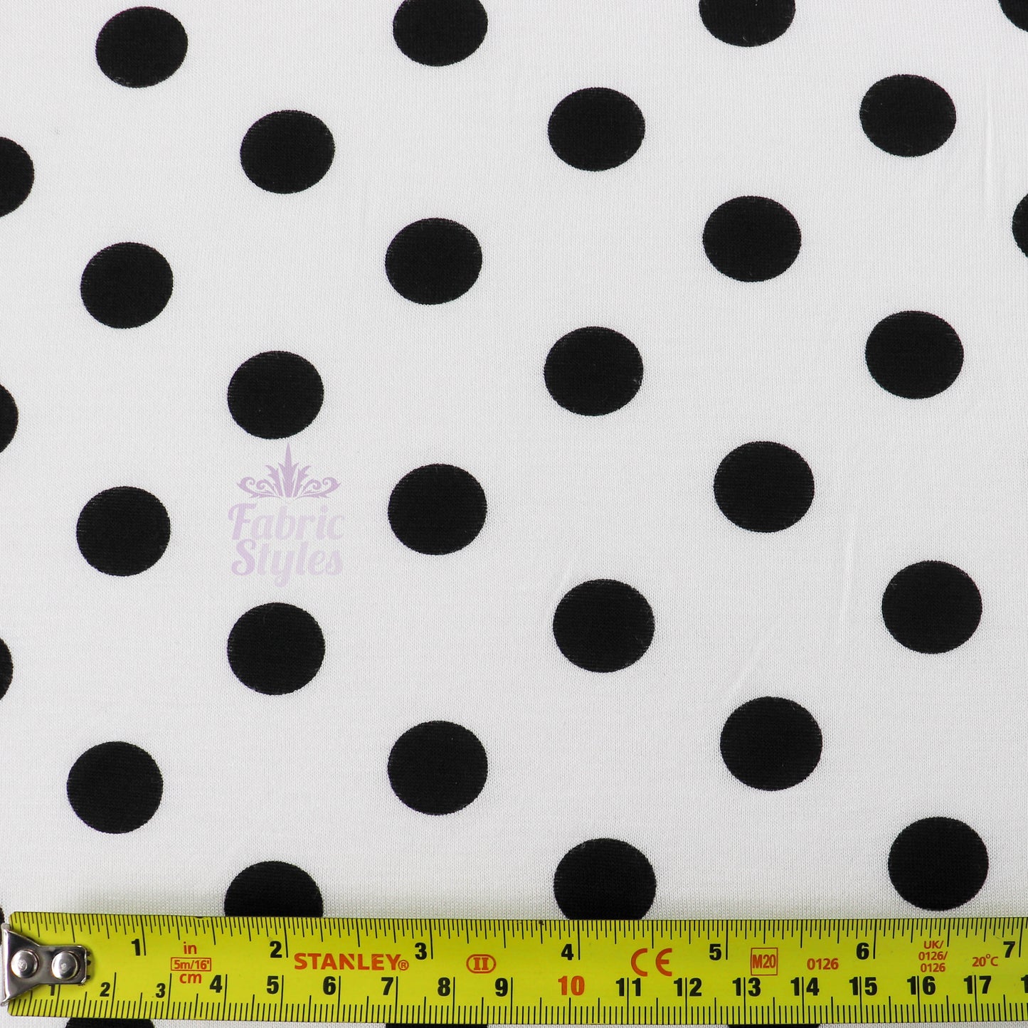 18mm White and Black Polka Dot Viscose Elastane