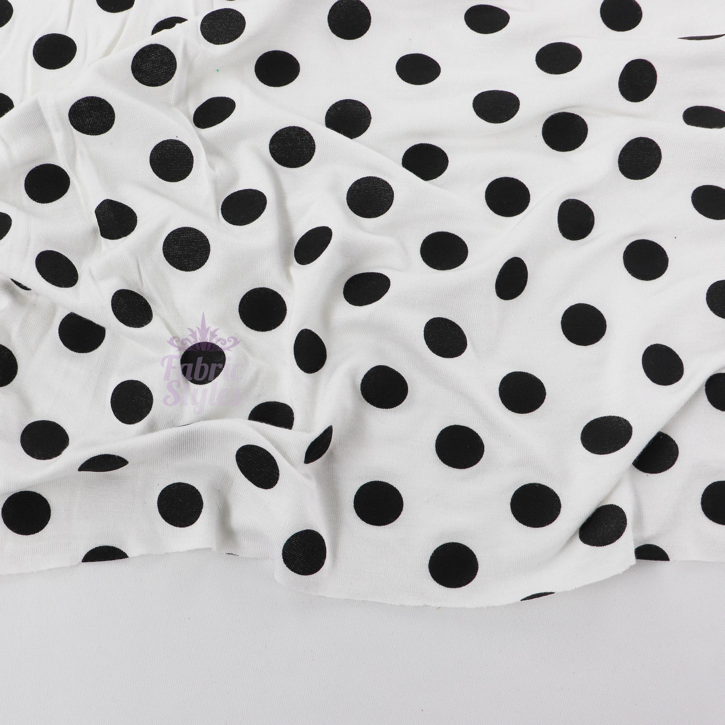 18mm White and Black Polka Dot Viscose Elastane