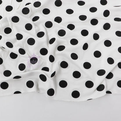 18mm White and Black Polka Dot Viscose Elastane
