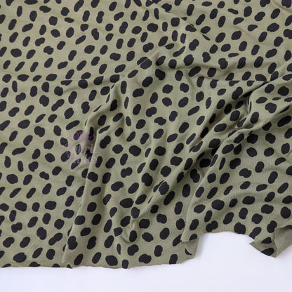 Khaki Black Spots Viscose Elastane