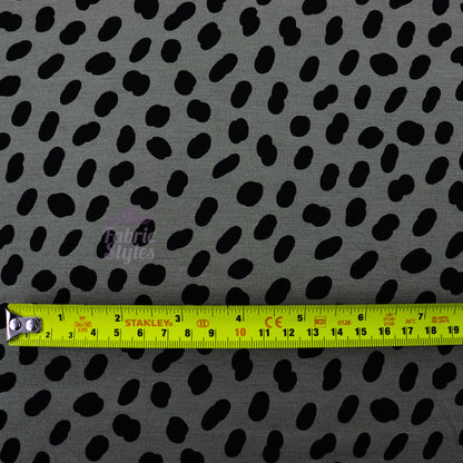 Khaki Black Spots Viscose Elastane