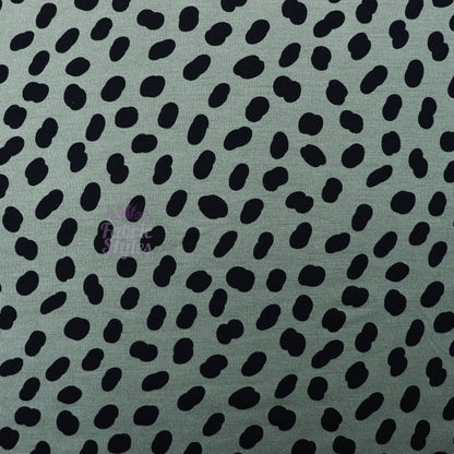 Khaki Black Spots Viscose Elastane