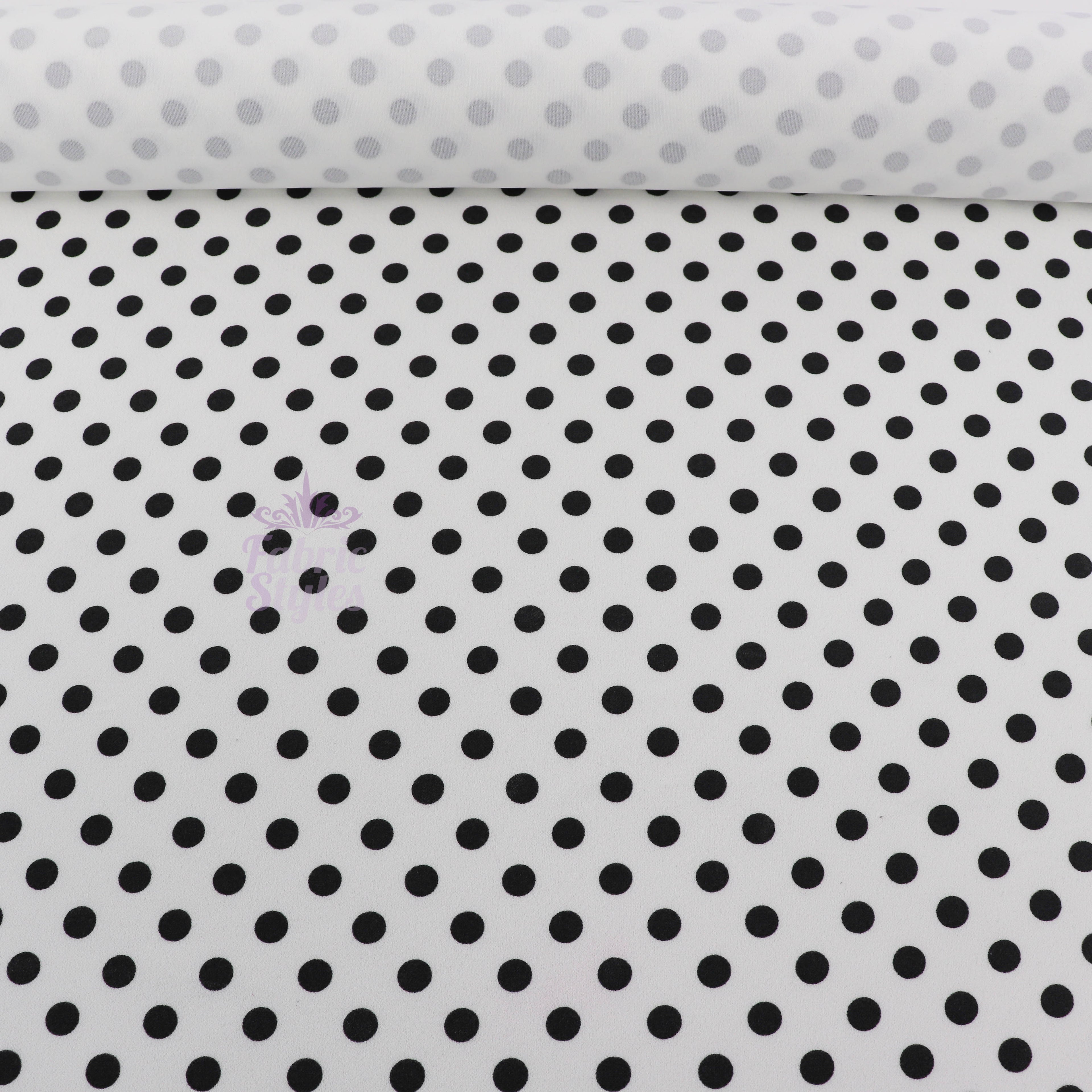 10mm Black White Polka Dot