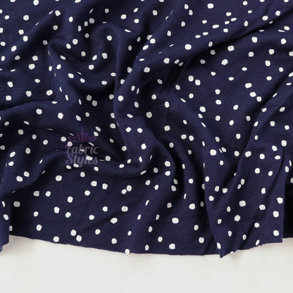 3mm Navy Polka Viscose Elastane