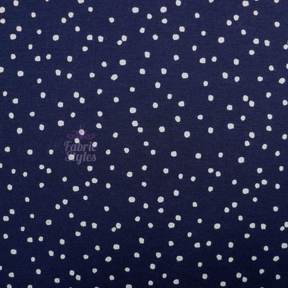 3mm Navy Polka Viscose Elastane