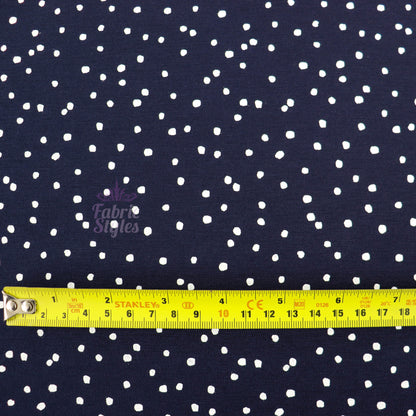 3mm Navy Polka Viscose Elastane