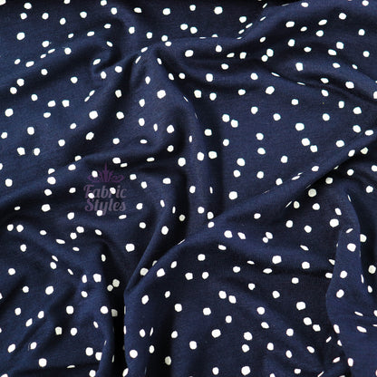 3mm Navy Polka Viscose Elastane