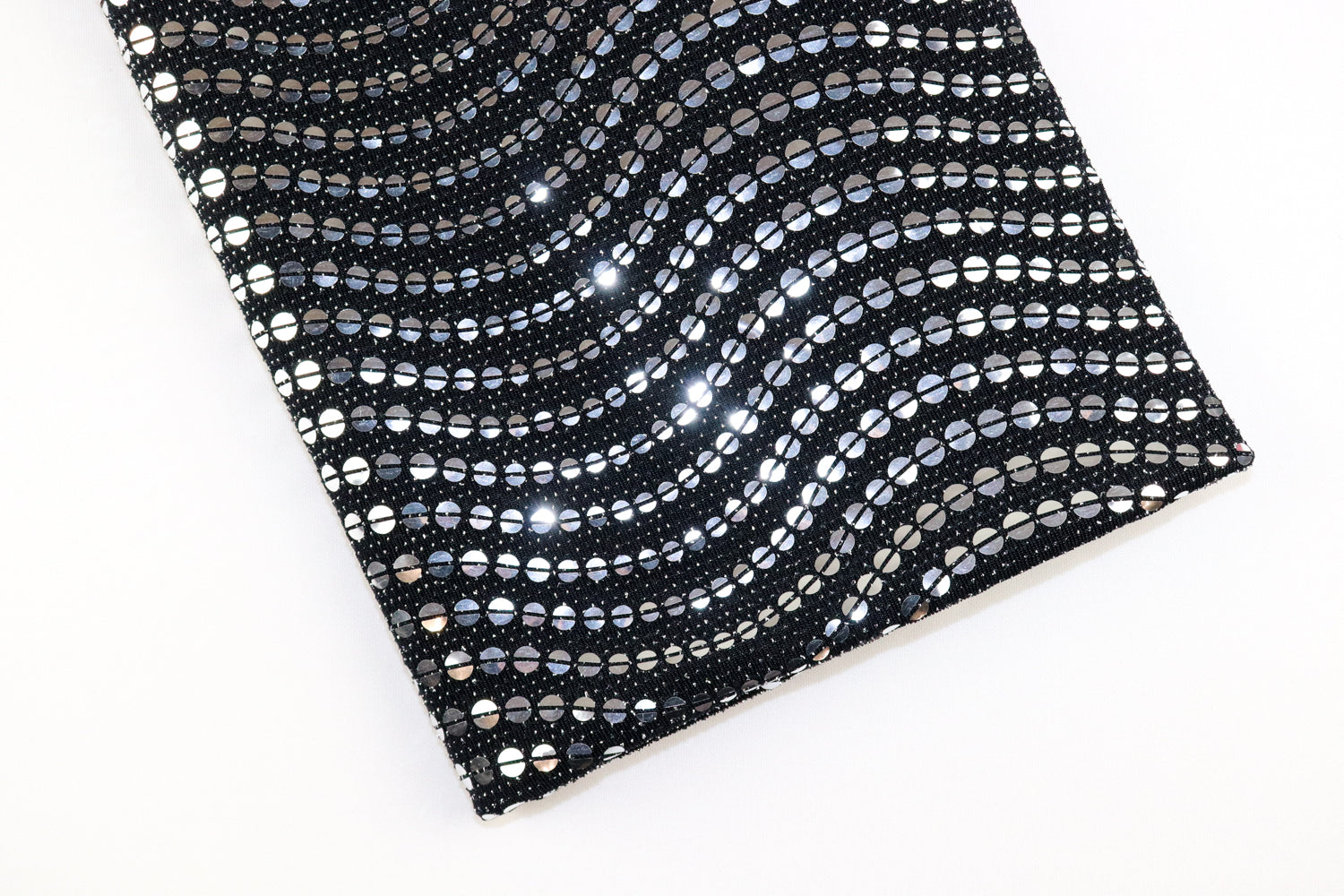 Shiny Silver Sequins Lurex Nylon Stretch Party Dress Fabric