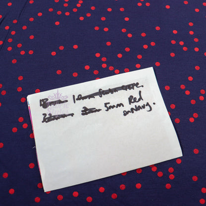 5mm Red and Navy Polka Dot Viscose Elastane