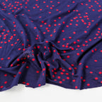 5mm Red and Navy Polka Dot Viscose Elastane