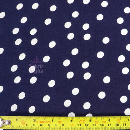 9mm Navy Polka Dot Viscose Elastane