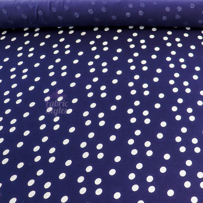 9mm Navy Polka Dot Viscose Elastane