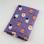 Purple Santa Parade Christmas Fabric
