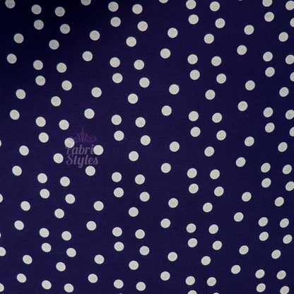 9mm Navy Polka Dot Viscose Elastane