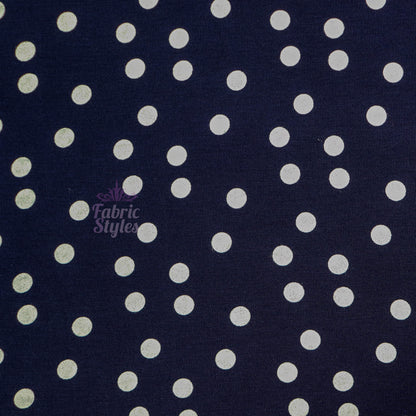 9mm Navy Polka Dot Viscose Elastane