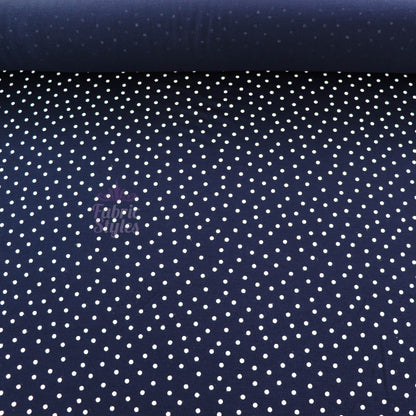 3mm Navy Polka Dot Viscose Elastane
