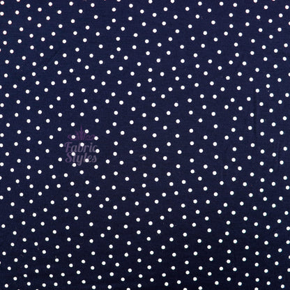3mm Navy Polka Dot Viscose Elastane