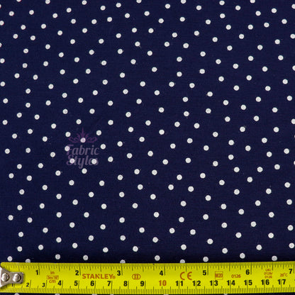 3mm Navy Polka Dot Viscose Elastane