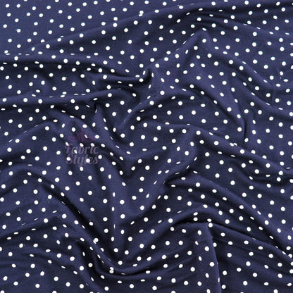 3mm Navy Polka Dot Viscose Elastane
