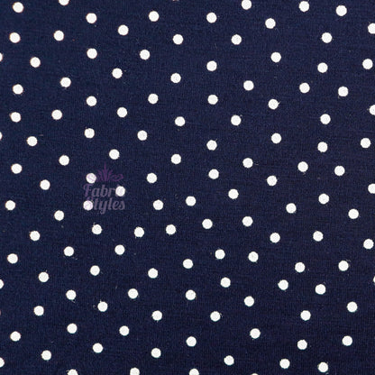 3mm Navy Polka Dot Viscose Elastane