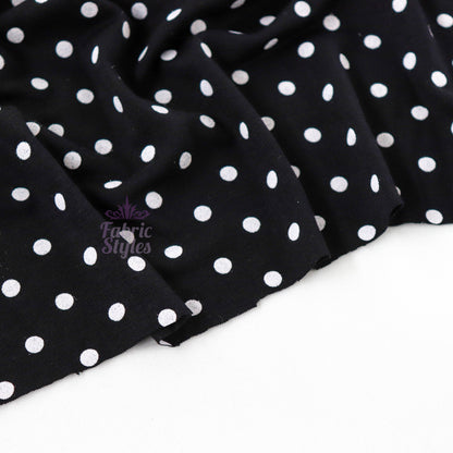 5mm Black and White Polka Dot Viscose Elastane