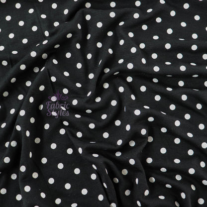 5mm Black and White Polka Dot Viscose Elastane