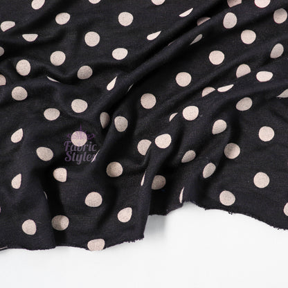 10mm Beige Polka Dot Viscose Elastane
