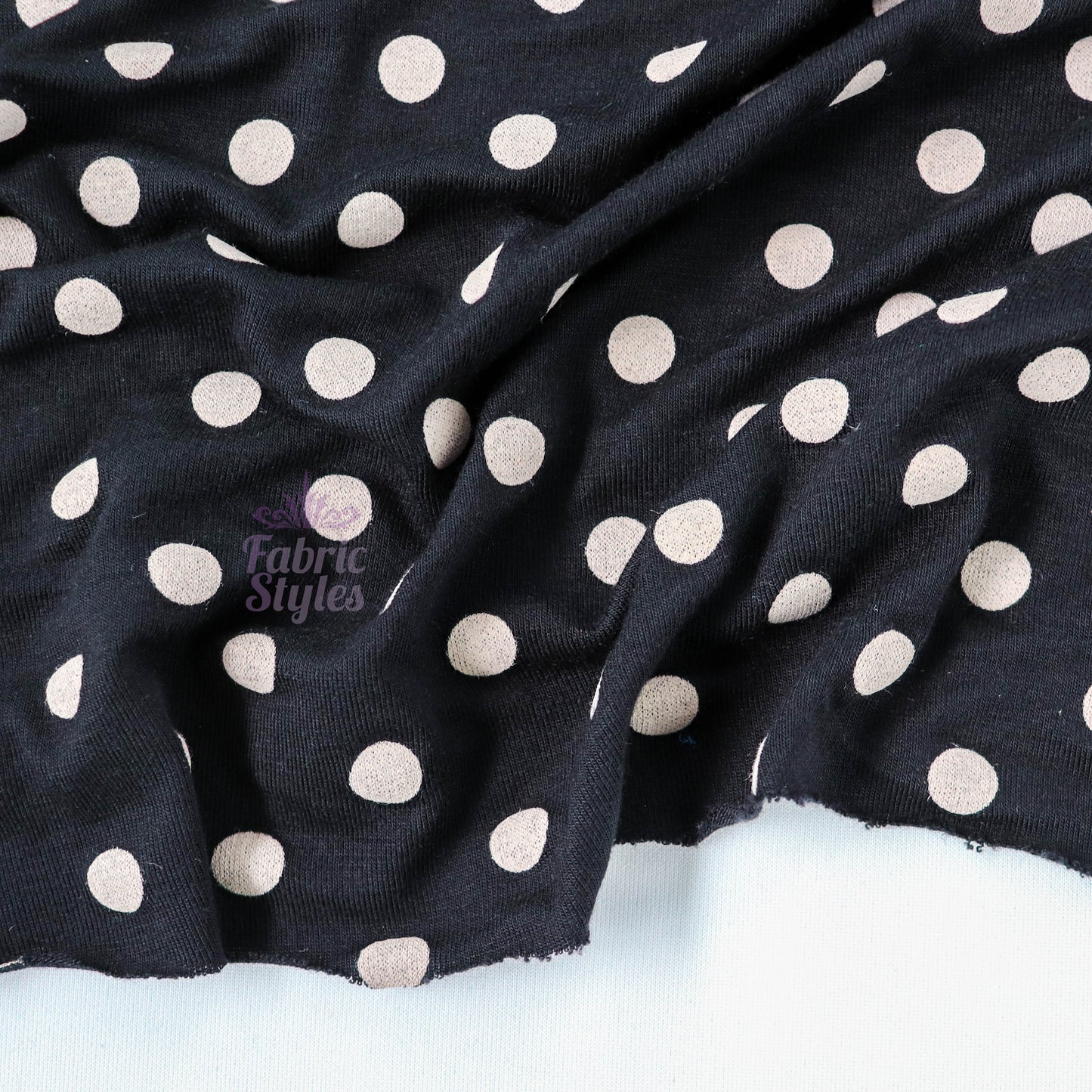 10mm Beige Polka Dot Viscose Elastane