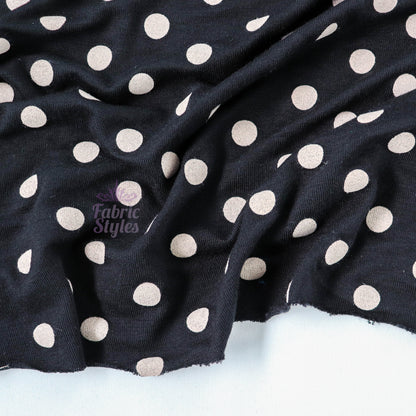 10mm Beige Polka Dot Viscose Elastane