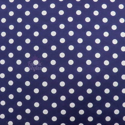 14mm Navy Polka Dot Viscose Elastane