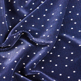 Pleated Navy Polka Dot Fabric